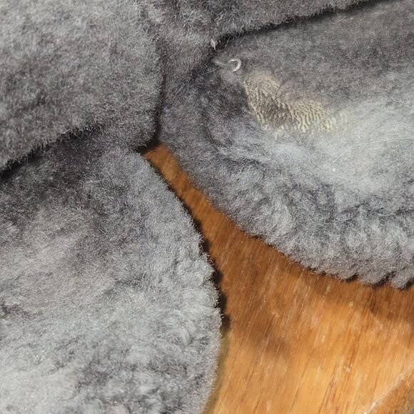 UGG Australia Fluff Yeah Women Size 9 Gray Sheepskin Elastic Comfy Winter Slides - Picture 6 of 7